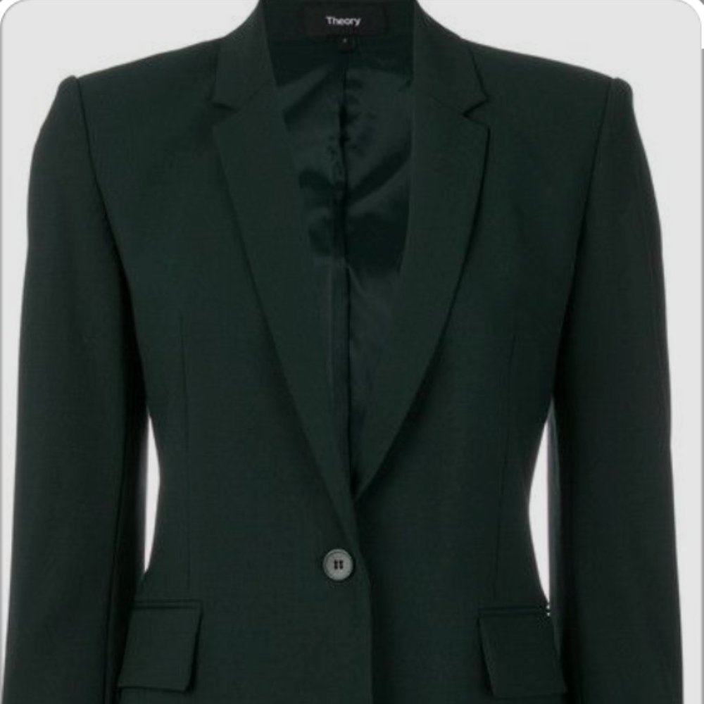 Theory Fitted Blazer Emerald Green Size 2